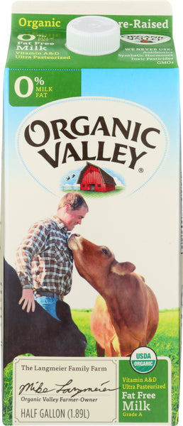 ORGANIC VALLEY: Milk Organic Fat Free Ultra Pasteurized, 64 oz