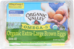 ORGANIC VALLEY: Omega 3 Extra Large Brown Eggs, 13.50 oz