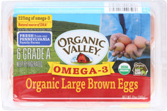 ORGANIC VALLEY: Omega 3 Large Brown Eggs, 0.5 dz