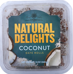 BARD VALLEY: Natural Delights Coconut Date Rolls, 12 oz