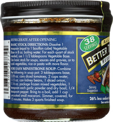 BETTER THAN BOUILLON: Base Vegetable Reduced Sodium, 8 oz