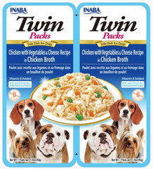 Inaba Twin Packs Chicken with Vegetables and Cheese Recipe in Chicken Broth Side Dish for Dogs