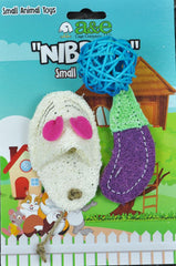 AE Cage Company Nibbles Eggplant and Assorted Loofah Chew Toys