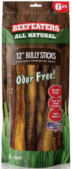 Beefeaters Natural No Odor Bully Stick Treats 12"