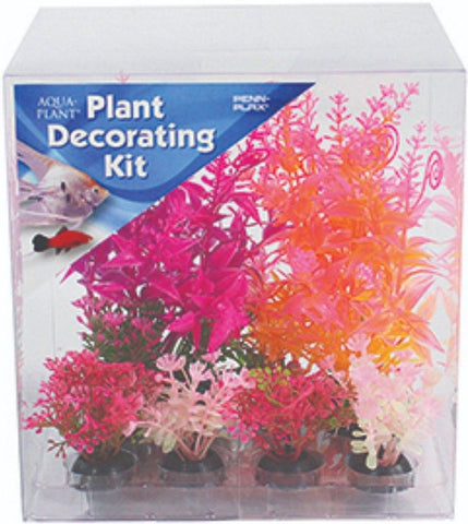 Penn Plax Aquarium Plant Decoration Kit Assorted Colors