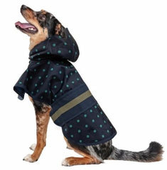 Fashion Pet Polka Dot Dog Raincoat Navy