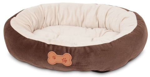 Petmate Oval Bed with Bone Applique Assorted Colors