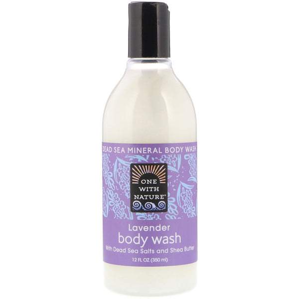 ONE WITH NATURE: Lavender Body Wash with Dead Sea Minerals and Shea Butter, 12 fl oz