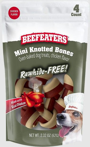 Beefeaters Rawhide Free Mini Knotted Bones Chicken