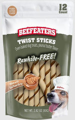 Beefeaters Rawhide Free Oven Baked Twist Sticks Peanut Butter