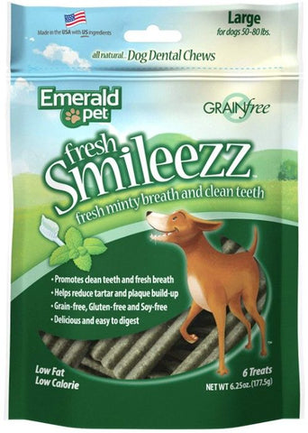 Emerald Pet Fresh Smileezz Dental Dog Treats Large