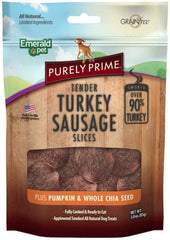 Emerald Pet Purely Prime Tender Turkey Sausage Slices Pumpkin and Chia Seed Recipe