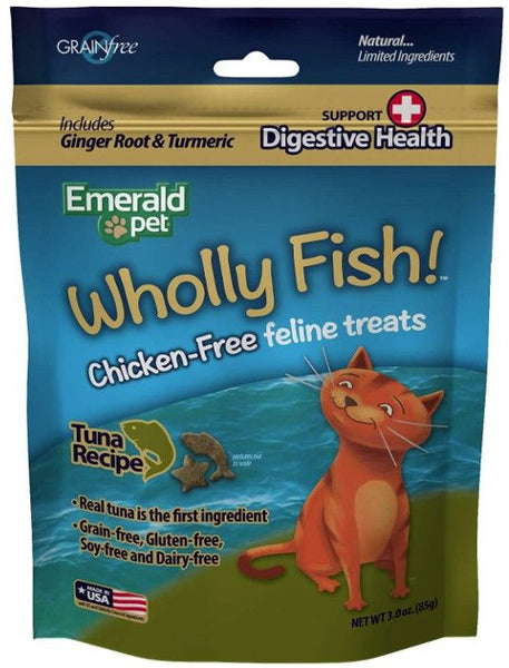 Emerald Pet Wholly Fish! Digestive Health Cat Treats Tuna Recipe