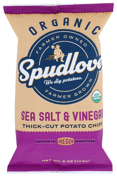 SPUDLOVE: Chips Potato Sea Salt & V, 5 oz