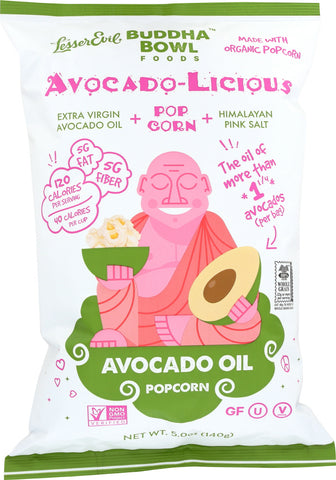 LESSER EVIL: Buddha Bowl Avocado-Licious Popcorn, 5 oz