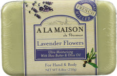 A LA MAISON DE PROVENCE: Hand & Body Bar Soap Lavender Flowers, 8.8 Oz