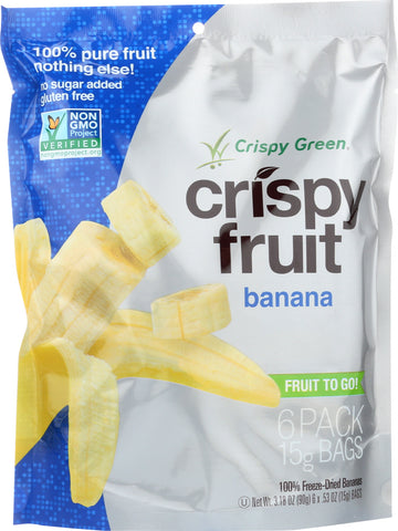 CRISPY GREEN: Crispy 6 Pack Banana, 3.18 oz