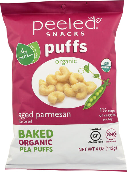 PEELED SNACKS: Organic Aged Parmesan Puffs, 4 oz