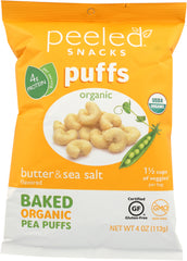 PEELED SNACKS: Organic Butter Sea Salt Puff, 4 oz