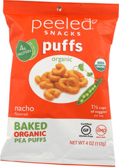 PEELED SNACKS: Puffs Nacho Snack Organic, 4 oz