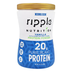 RIPPLE: Pure Plant Protein Powder Vanilla, 14.3 oz