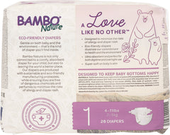 BAMBO NATURE: Diaper Baby Size 1, 28 pk