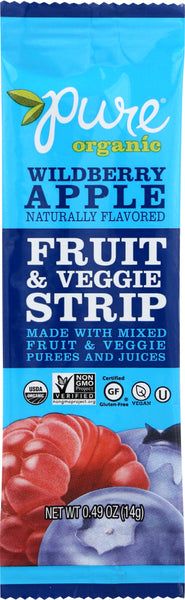 PURE BAR: Wildberry Apple Fruit & Veggie Strip, 0.49 oz