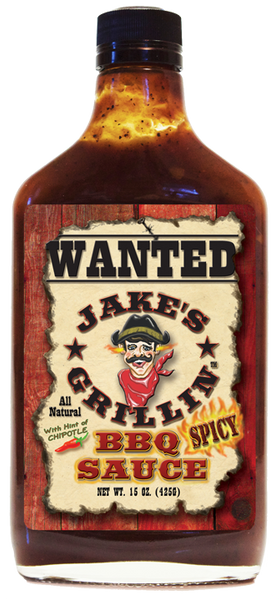 JAKES GRILLIN: BBQ Sauce Spicy, 14.5 oz