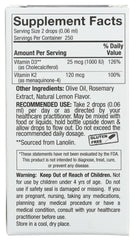 NATURES ANSWER: Vitamin D3 & K2 Drop, 0.5 oz