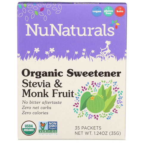 NUNATURALS INC: Organic Sweetener Stevia and Monk Fruit, 35 pk