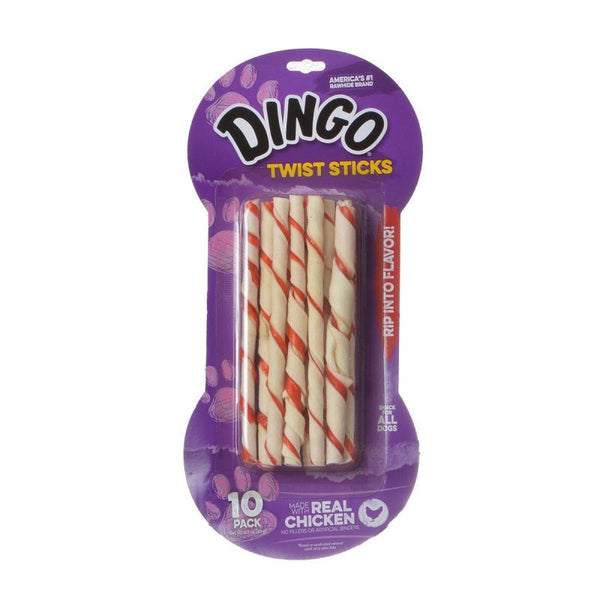 Dingo Twist Sticks Rawhide Chew with Chicken in the Middle