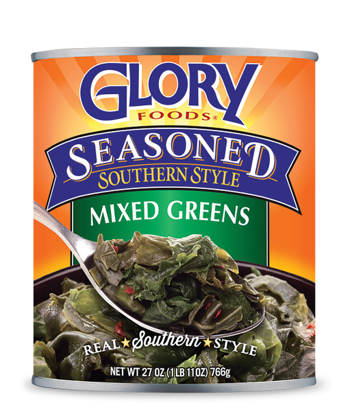 GLORY FOODS: Seasoned Mixed Greens, 27 oz
