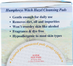 HUMPHREYS: Astringent Witch Hazel Pads, 60 pc