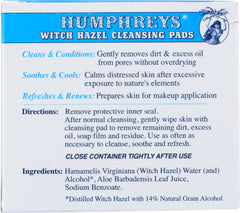 HUMPHREYS: Astringent Witch Hazel Pads, 60 pc