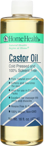 HOME HEALTH: Castor Oil Cold Pressed and Cold Processed, 16 Oz