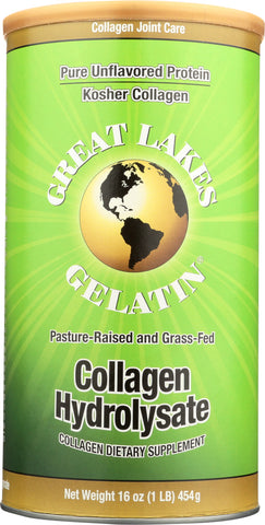 GREAT LAKES GELATIN: Collagen Hydrolysate Beef Kosher, 16 oz