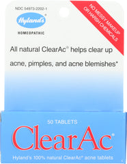 HYLAND'S: Natural ClearAc Acne Tablets, 50 Tablets