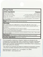 HYLAND'S: Natural ClearAc Acne Tablets, 50 Tablets