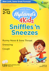 HYLAND'S: 4 Kids Sniffles 'N Sneezes, 125 Quick-Dissolving tablets