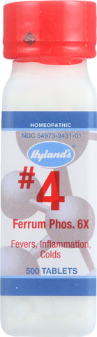 HYLAND'S: No.4 Ferrum Phosphoricum 6x, 500 Tablets