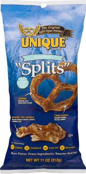 UNIQUE: Unsalted Splits Pretzel, 11 oz