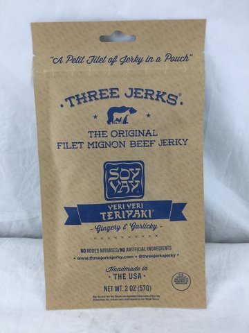 THREE JERKS JERKY: Jerky Soy Veri Veri Teriyaki, 2 oz