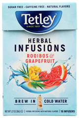 TETLEY: Tea Rooibos Grapefruit, 16 ea