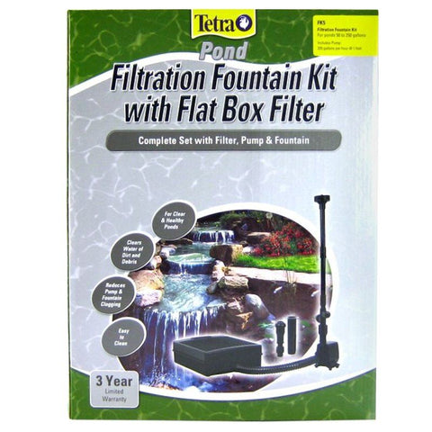 Tetra Pond Filtration Fountain Kit with Submersible Flat Box Filter