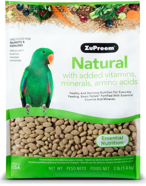 ZuPreem Natural Blend Bird Food - Parrot & Conure