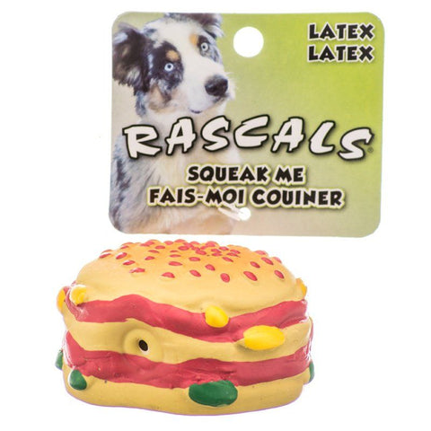 Rascals Latex Hamburger Dog Toy