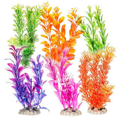 Aquatop Plastic Aquarium Plants Power Pack - Assorted Colors