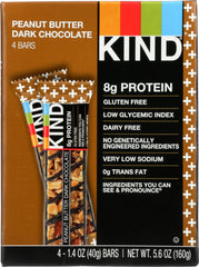 KIND: 4 Pack Peanut Butter Dark Chocolate Bar, 5.6 oz