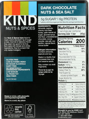 KIND: 4 Pack Dark Chocolate Nuts and Sea Salt Bar, 5.6 oz