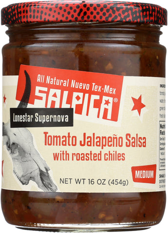 SALPICA: Salsa Medium Tomato Jalapeno Roasted Chiles, 16 oz